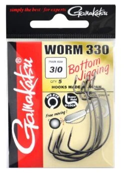 Gamakatsu Worm 330 Bottom Jigging Hooks Size 5/0 -VisMeester Verkoop 1a9d11432596e9bd